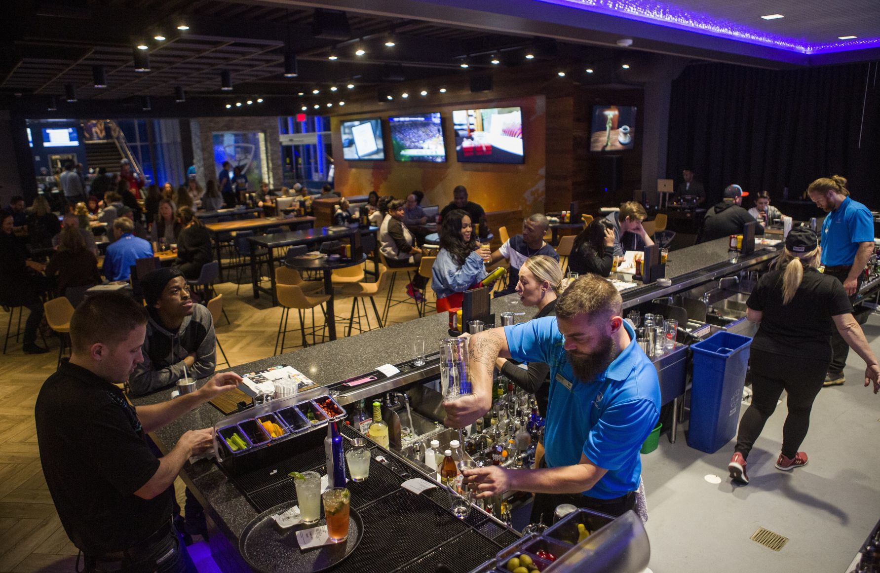 Family and friends at Topgolf